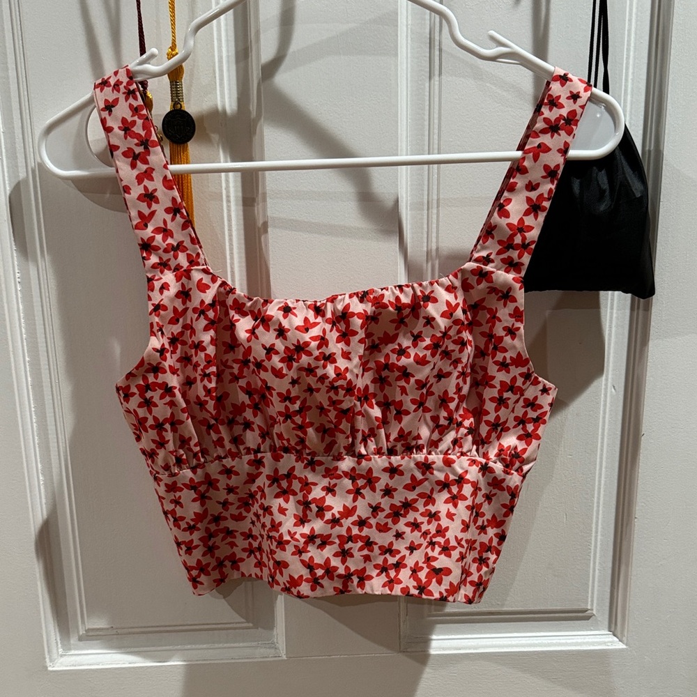 Floral Red Women's Top